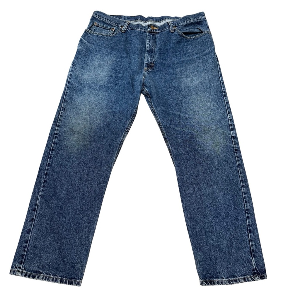 Wrangler men’s regular fit 40x30 blue denim jeans classic straight leg mid rise